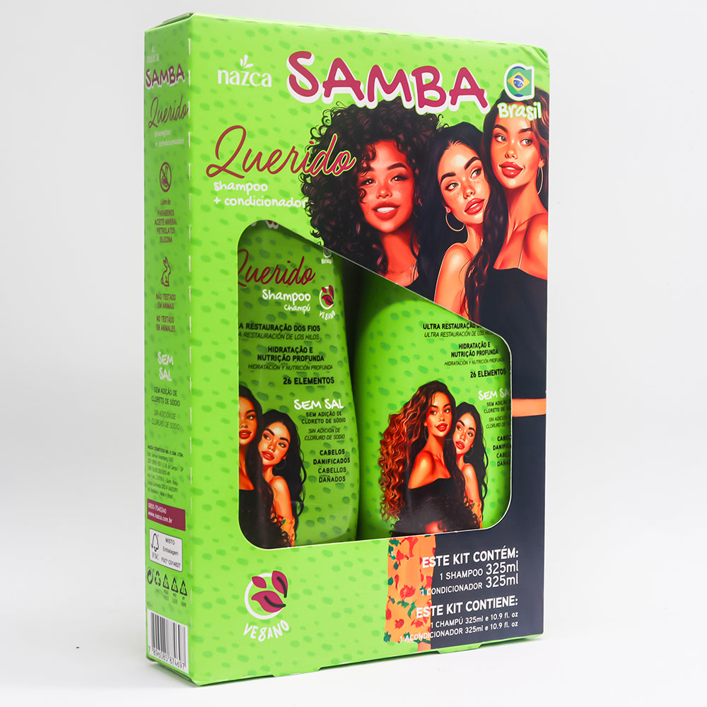 SET CAPILAR SHAMPOO Y ACONDICIONADOR SAMBA QUERIDO POTAO 325 ML 2PZA