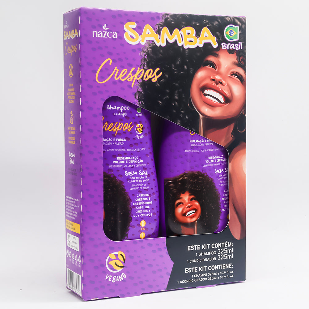 SET CAPILAR SHAMPOO Y ACONDICIONADOR SAMBA CRESPOS 325 ML 2PZA