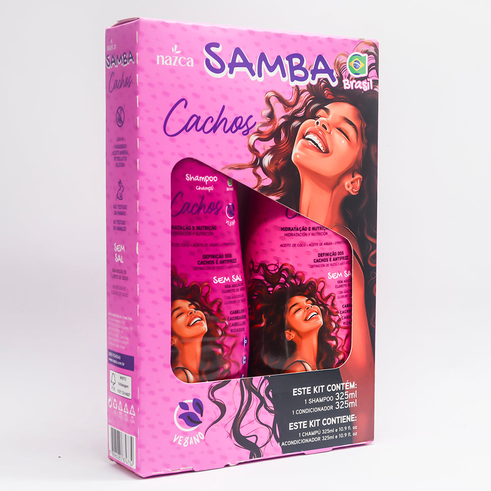 SET CAPILAR SHAMPOO Y ACONDICIONADOR SAMBA CACHOS 325 ML 2PZA