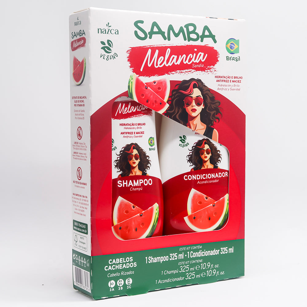 SET CAPILAR SHAMPOO Y ACONDICIONADOR SAMBA 325 ML MELANCIA 2PZA