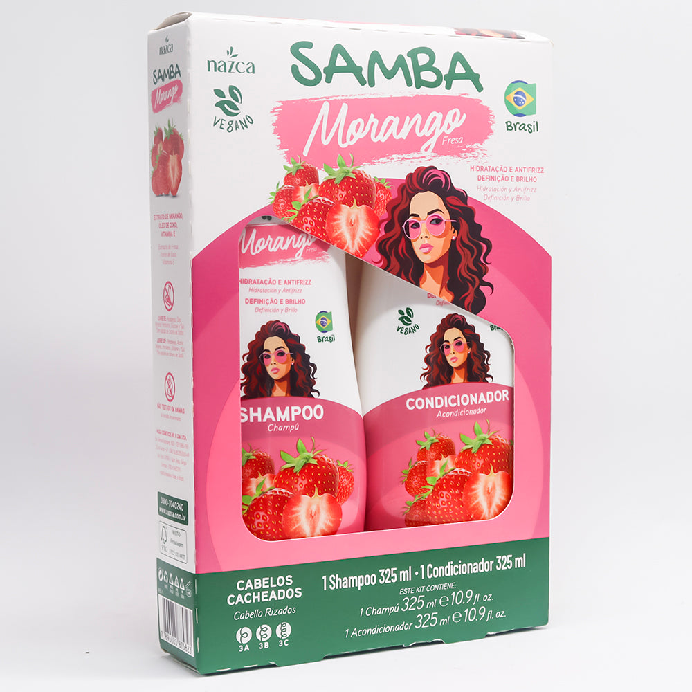 SET CAPILAR HAMPOO Y ACONDICIONADOR SAMBA 325 ML MORANGO 2 PZA