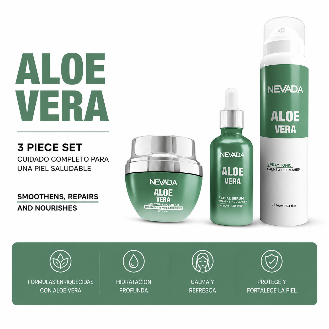 SET FACIAL ALOVE VERA 3 PIEZAS