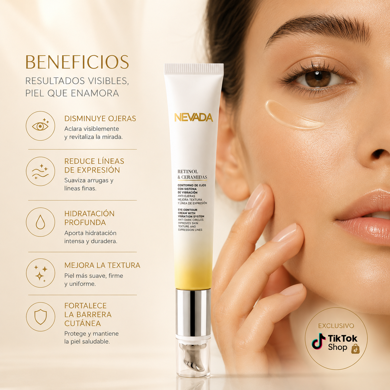 Eye Contour Cream with Retinol, Ceramides and Vibration System 20ml