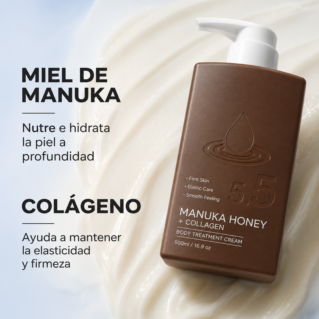CREMA CORPORAL MANUKA HONEY + COLÁGENO 500ML