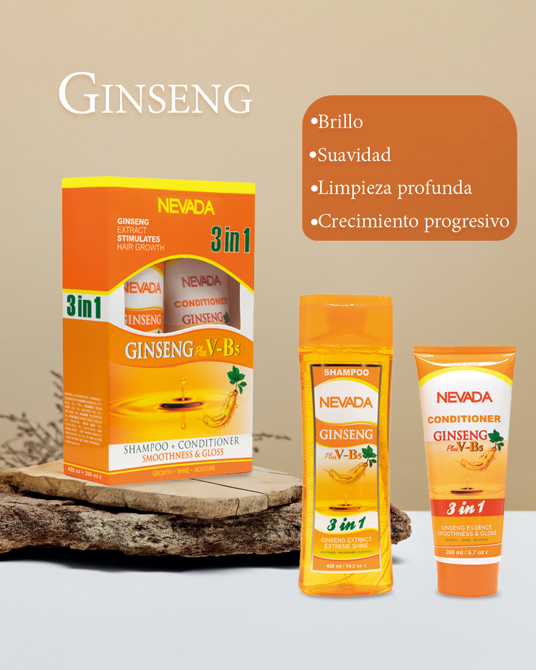 SHAMPOO + ACONDICIONADOR GINSENG