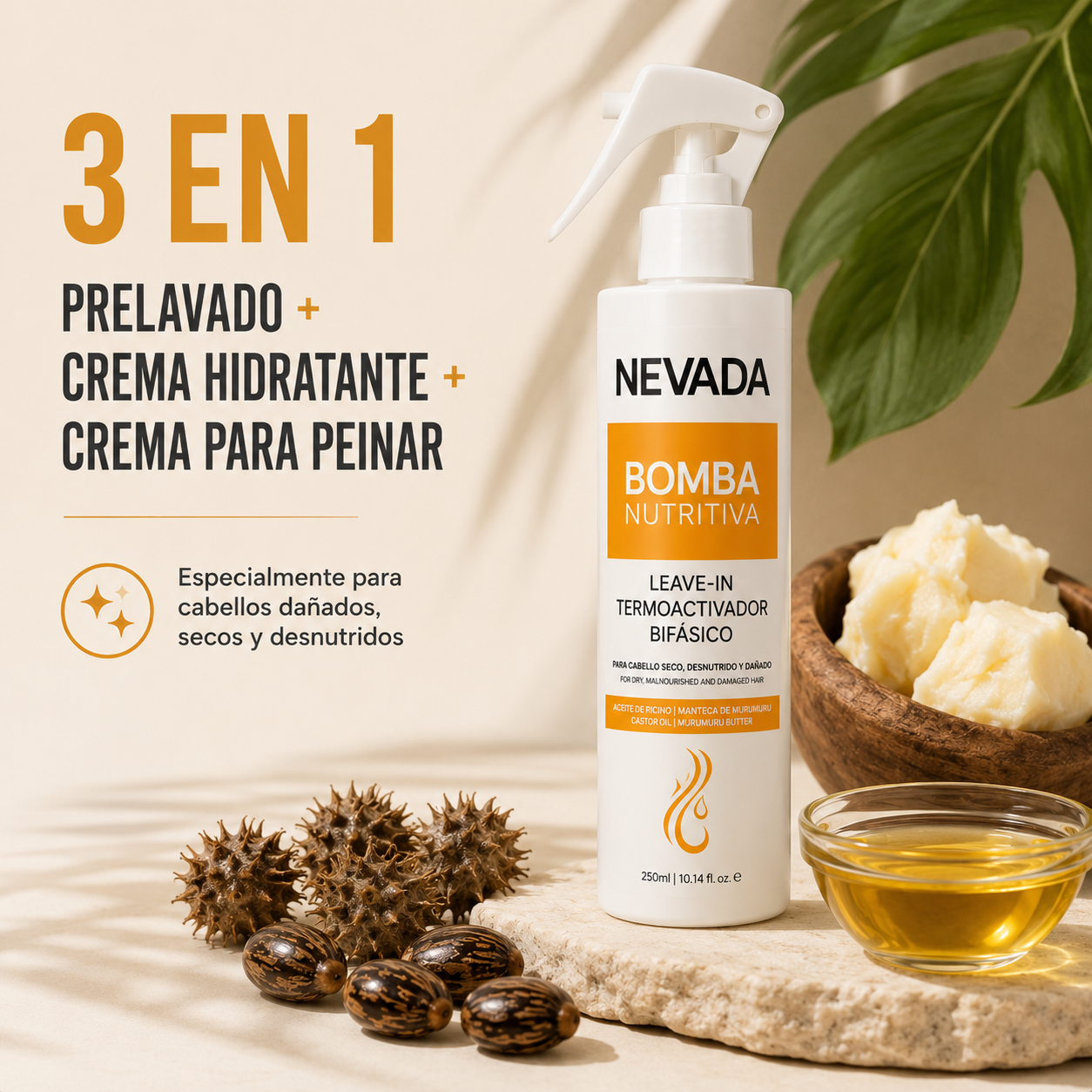 LEAVE-IN TERMOACTIVADOR BIFÁSICO BOMBA NUTRITIVA