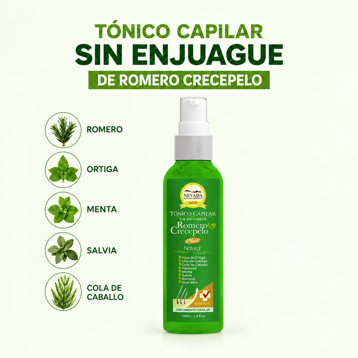 Tónico Capilar de Romero para el Crecimiento del Cabello