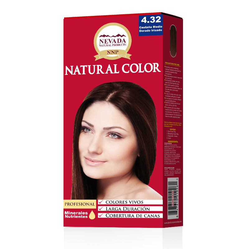 TINTE NEVADA NATURAL  4.32 C. MEDIO DORADO IRISADO X 5 PCS