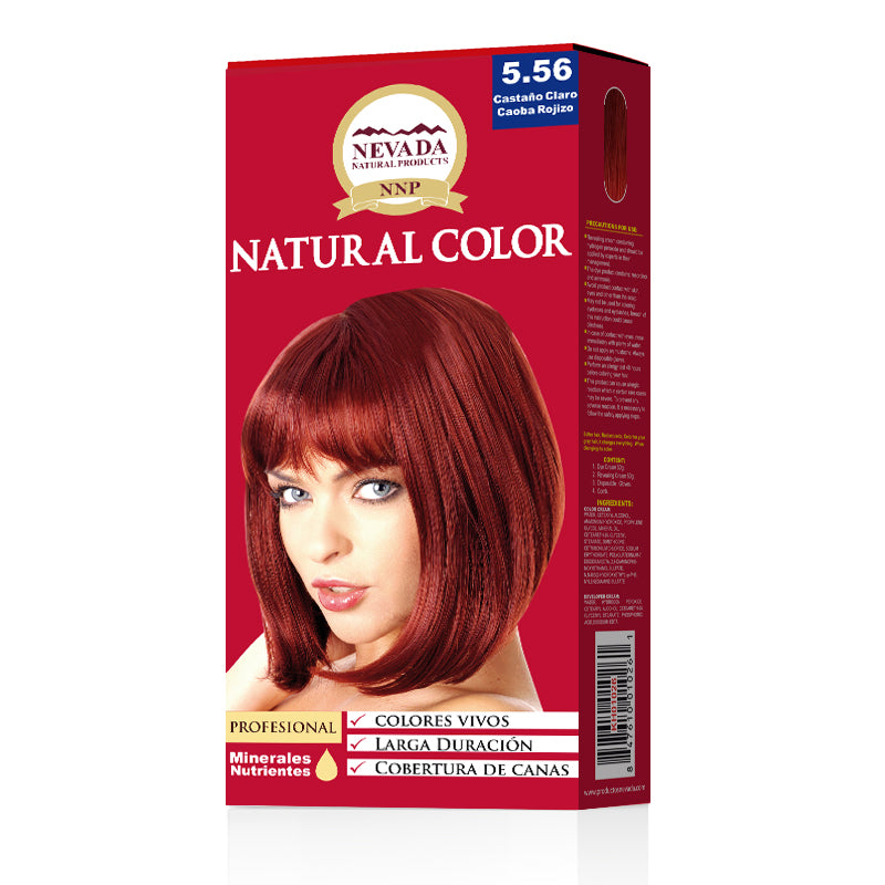 TINTE NEVADA NATURAL  5.56 C. CLARO CAOBA ROJIZO X 5 PCS