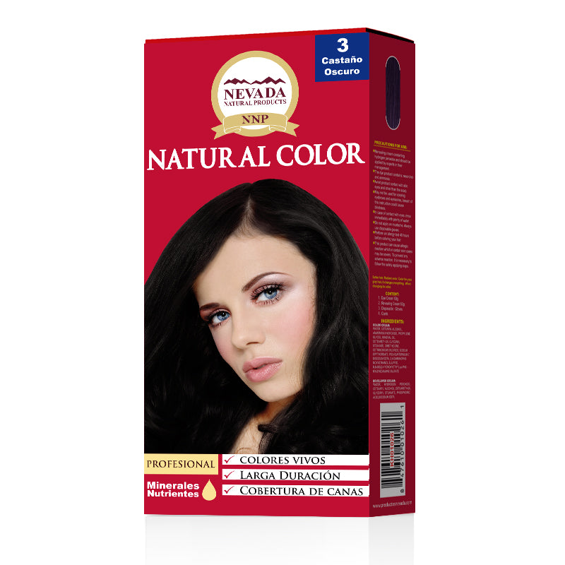 TINTE NEVADA NATURAL 3.0 CASTAÑO OSCURO X 5 PCS