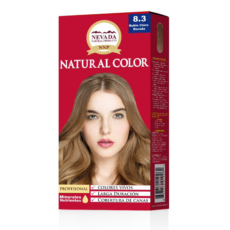 TINTE NEVADA NATURAL 8.3 RUBIO CLARO DORADO X 5 PCS