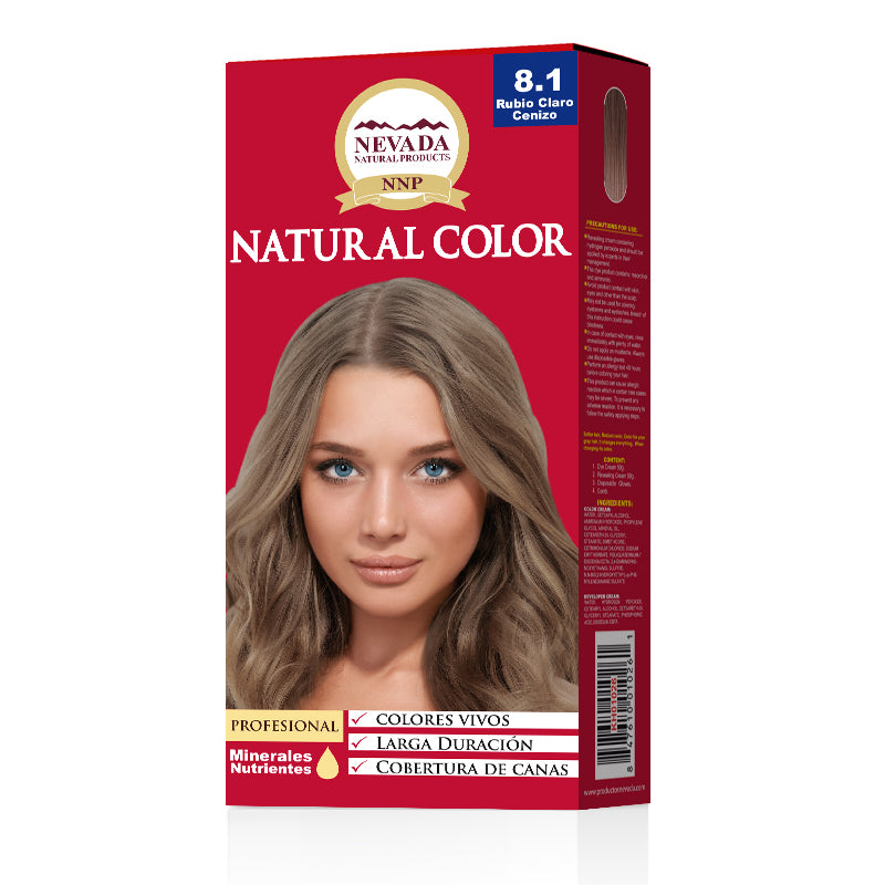 TINTE NEVADA NATURAL 8.10 RUBIO CLARO CENIZO X 5 PCS
